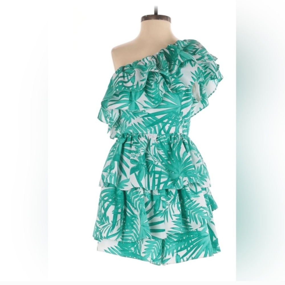 DO+BE Tropical Green Leaf Dress